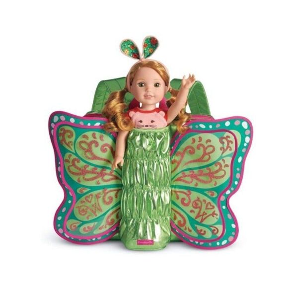 American Girl WellieWishers Flutter Wings Doll Carrier for 14.5" Dolls , Green - Picture 3 of 6